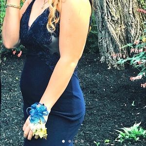 Navy Blue Prom Dress / Formal Dress